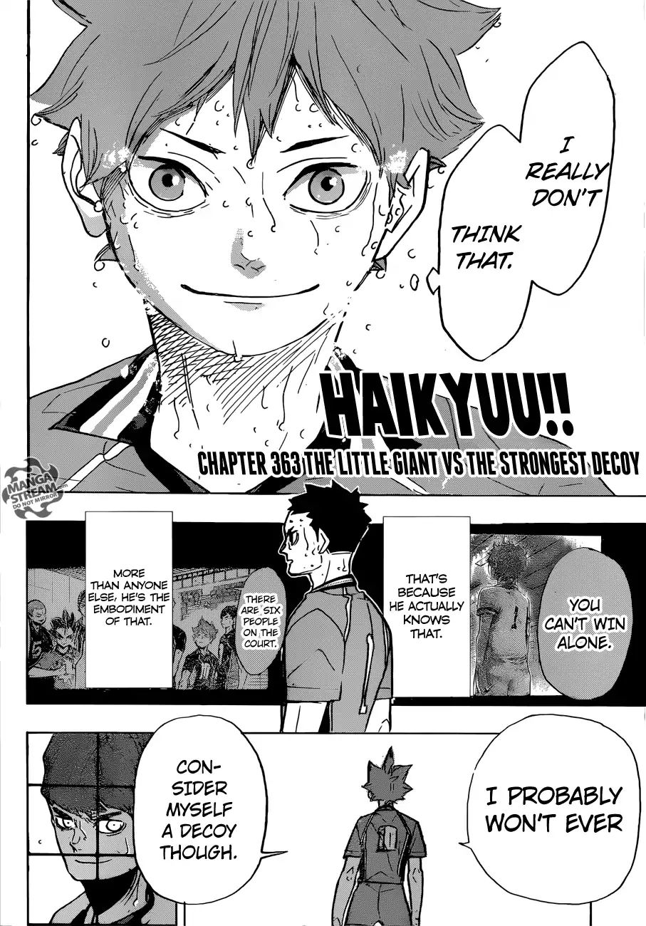 Haikyuu!! - Chapter 363: The Little Giant Vs The Strongest Decoy