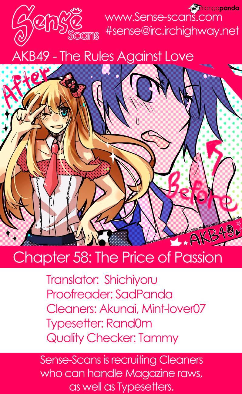 Akb49 - Renai Kinshi Jourei - Chapter 58 : The Price Of Passion