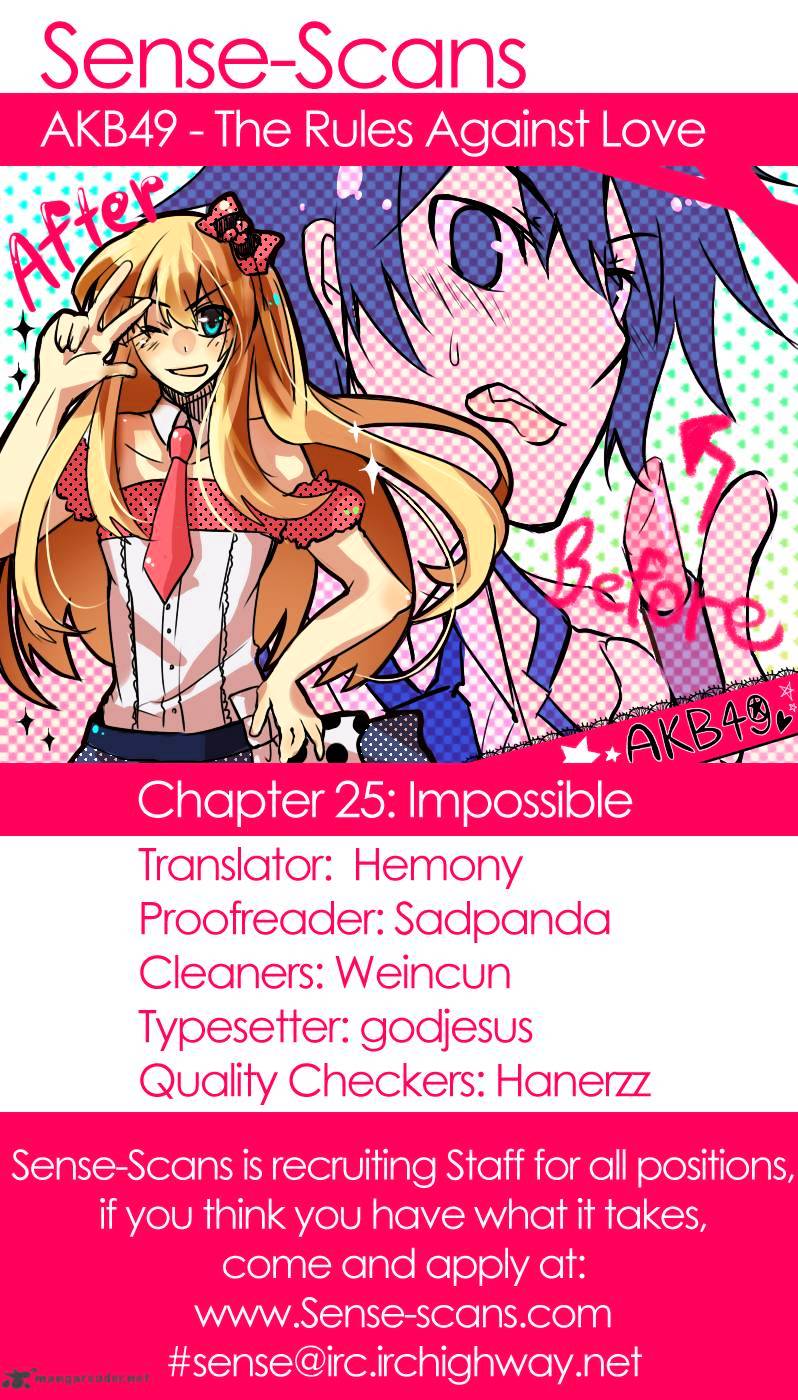 Akb49 - Renai Kinshi Jourei - Chapter 25 : Impossible