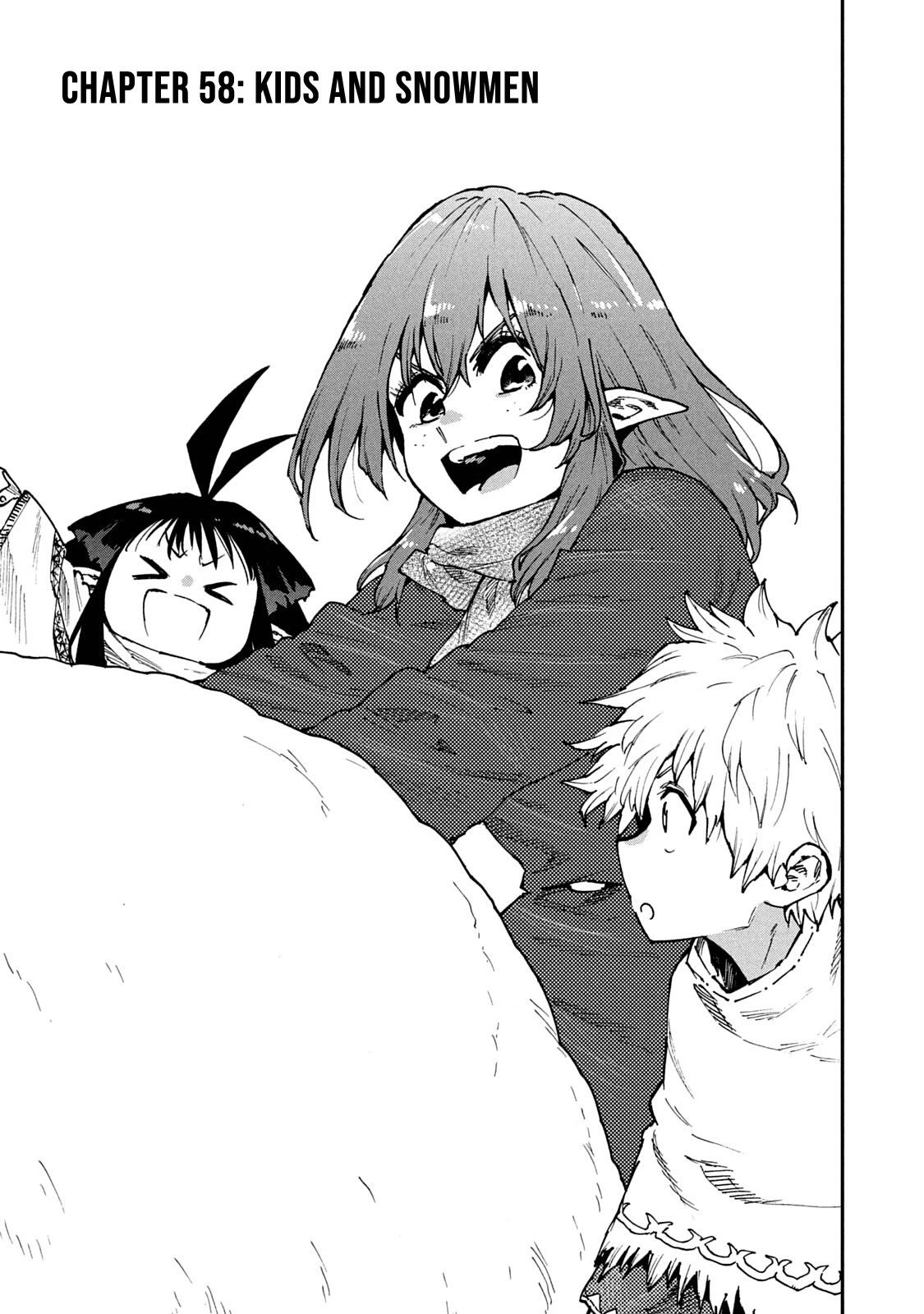 Mazumeshi Elf To Youbokugurashi - Chapter 58: Kids And Snowmen