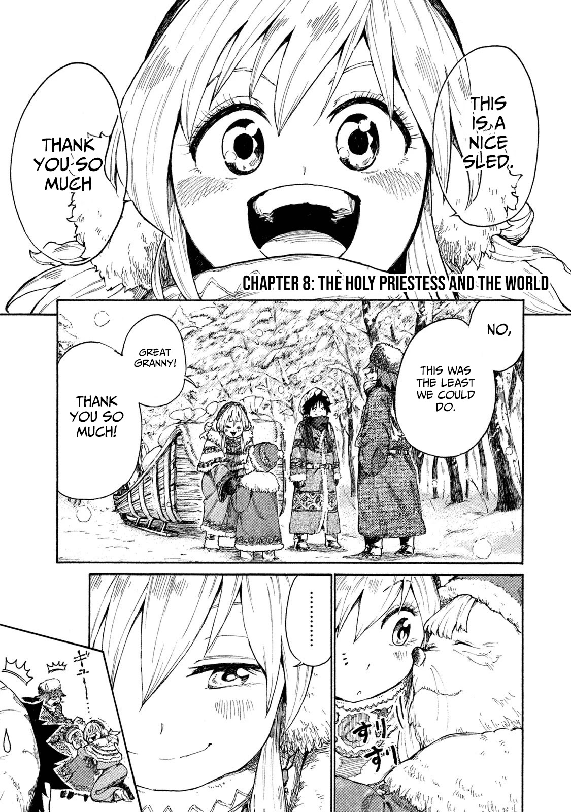 Mazumeshi Elf To Youbokugurashi - Chapter 8: The Holy Priestess And The World