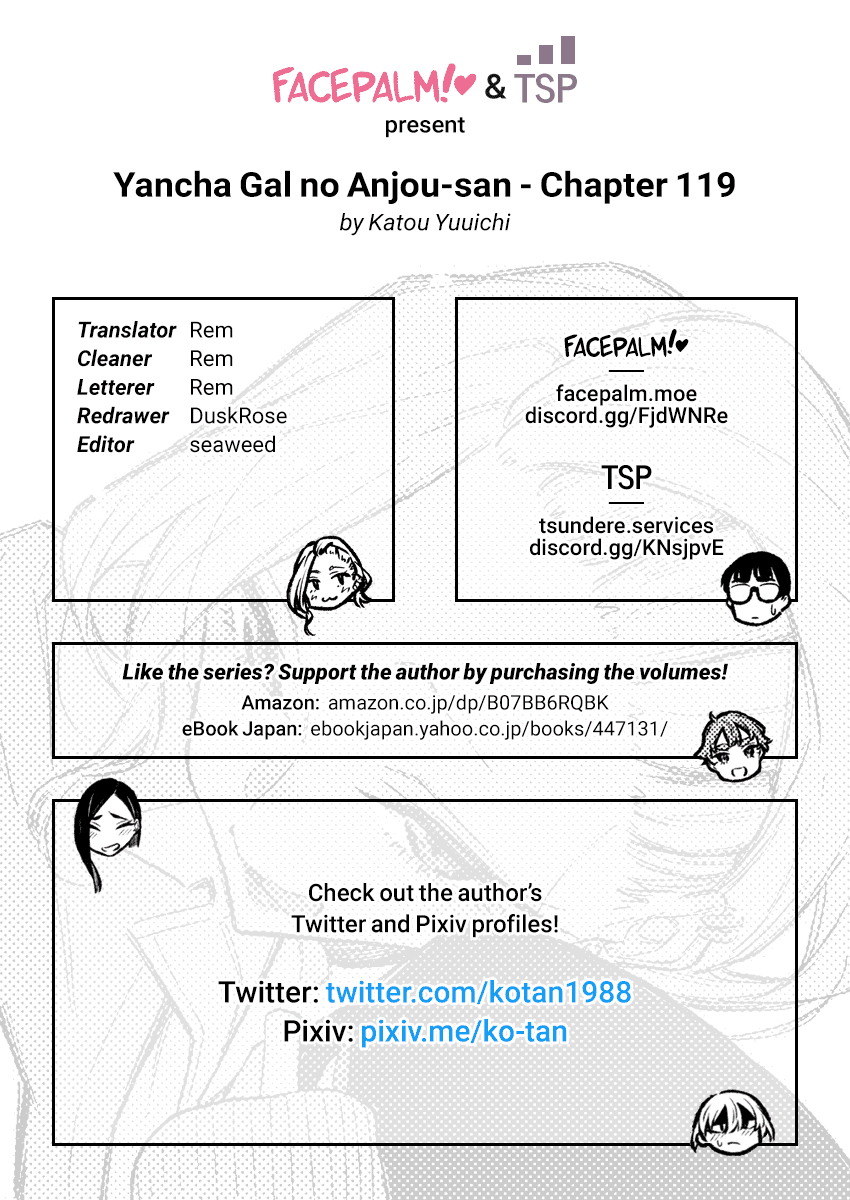 Yancha Gal No Anjou-San - Chapter 119: Anjou-San Wants To Stick Close