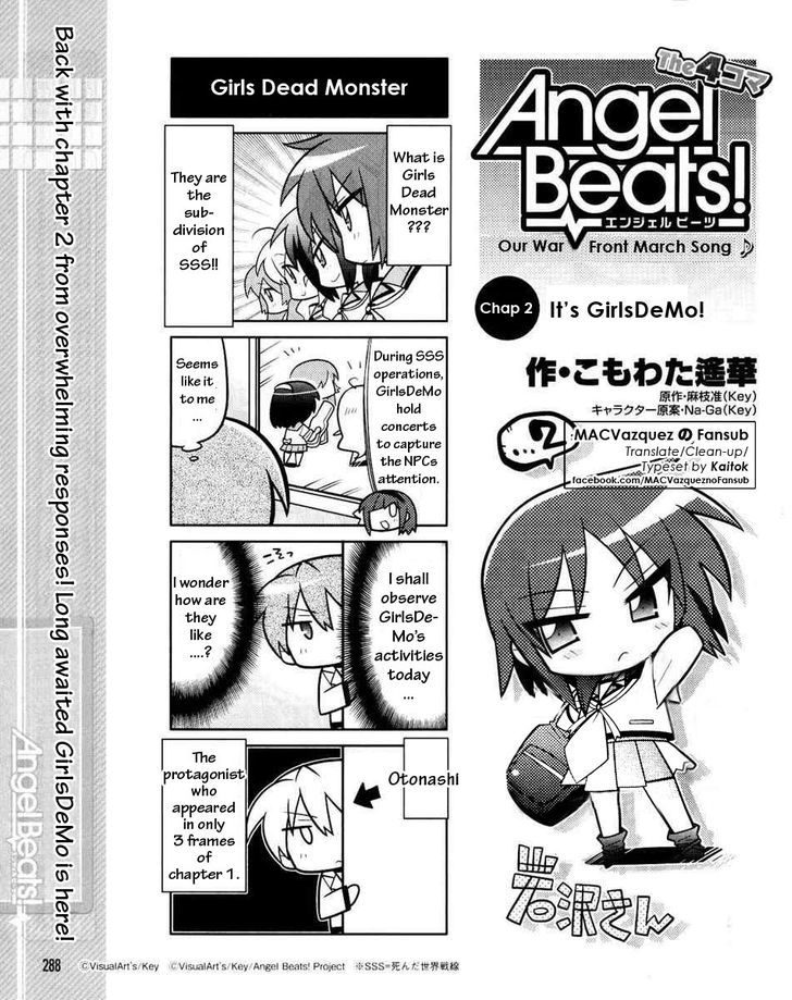 Angel Beats! The 4-Koma - Bokura No Sensen Koushinkyoku - Vol.1 Chapter 2 : It S Girlsdemo!