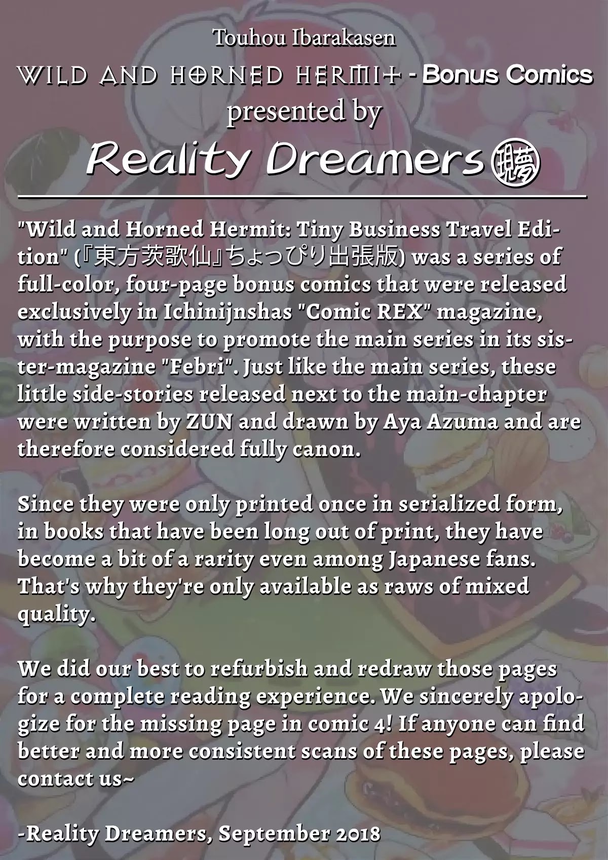 Touhou Ibarakasen - Wild And Horned Hermit - Chapter 6.1: Tiny Business Travel Edition 1