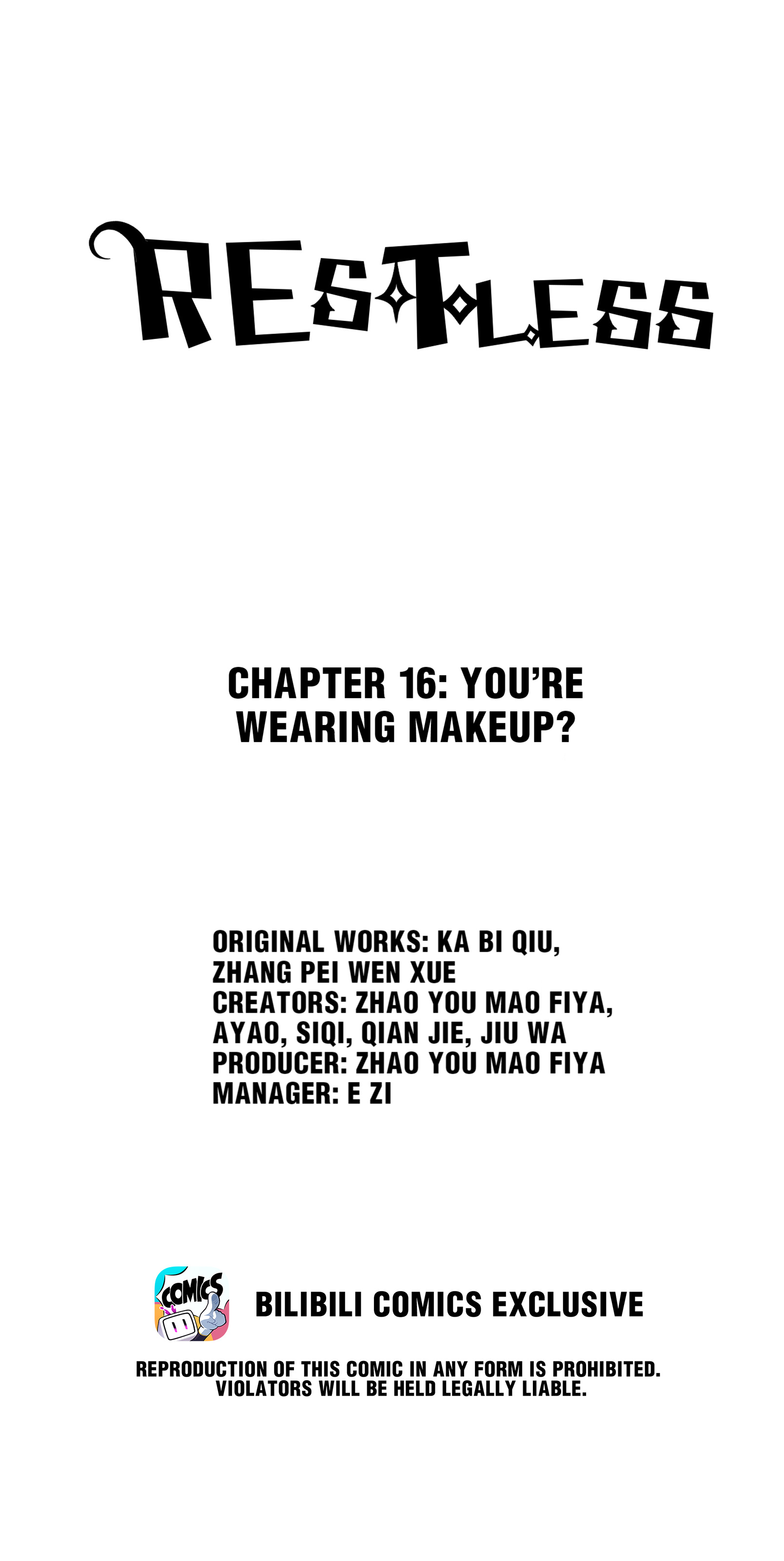 Restless - Chapter 16.1: You’re Wearing Makeup?