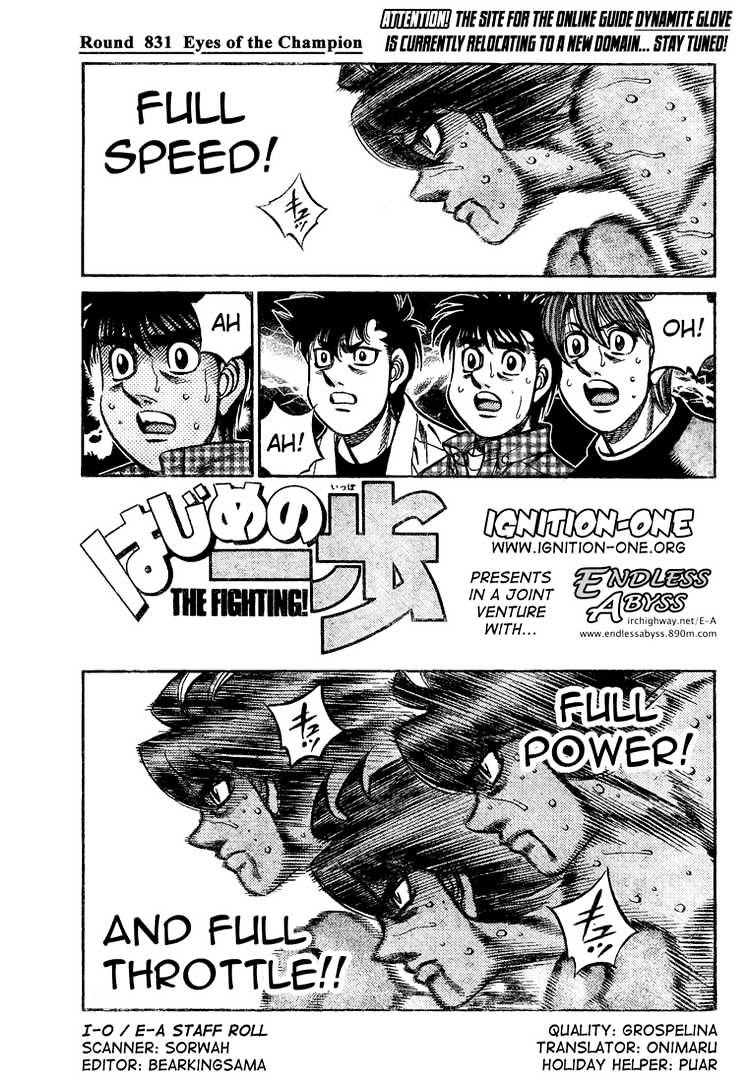 Hajime No Ippo - Chapter 831 : Eyes Of The Champion