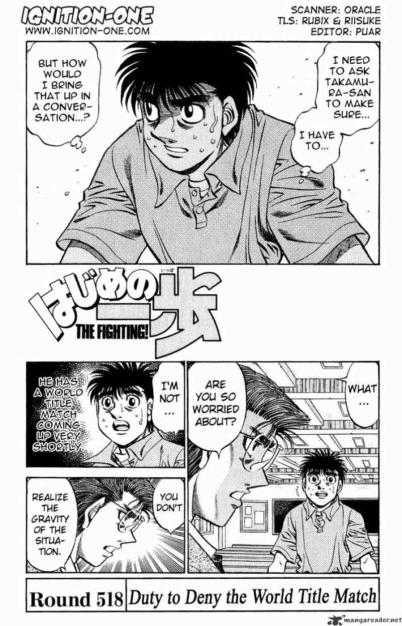 Hajime No Ippo - Chapter 518 : Responsibility For The Forfeited Fight