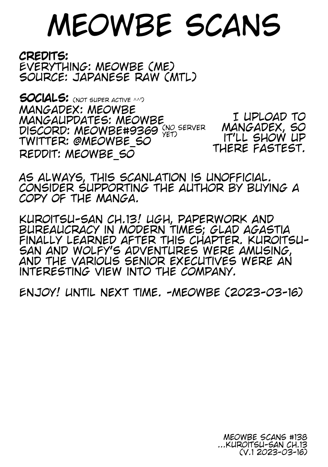 Kuroitsu-San In The Superhuman Research & Development Department - Chapter 13: Collecting The Stamps Of The Senior Executives