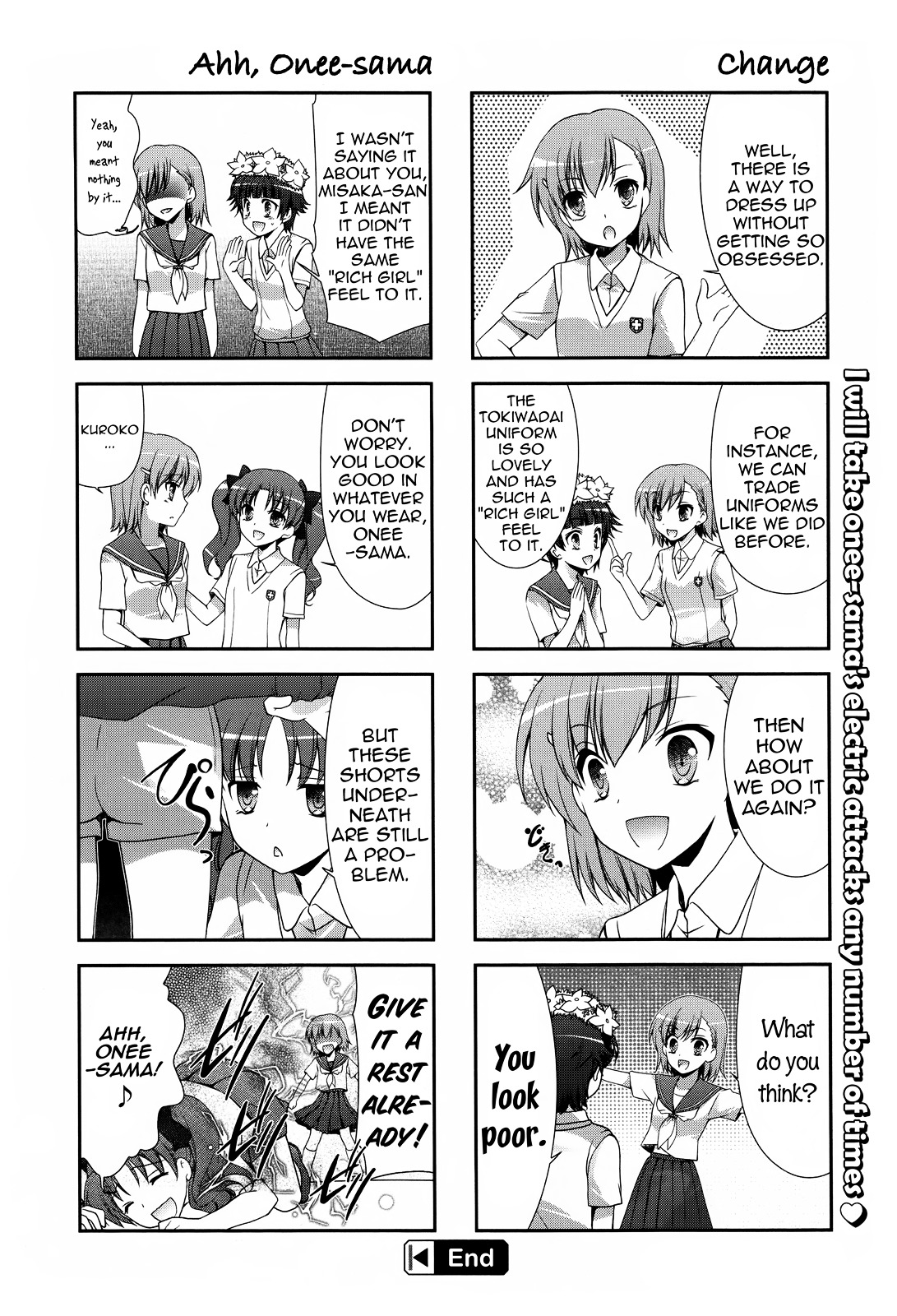 4-Koma Koushiki Anthology - Toaru Kagaku No Railgun X Toaru Majutsu No Index - Chapter 6 : Ahh, Onee-Sama