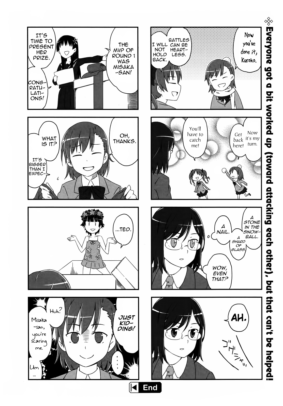 4-Koma Koushiki Anthology - Toaru Kagaku No Railgun X Toaru Majutsu No Index - Chapter 7 : Snow Halation!!!