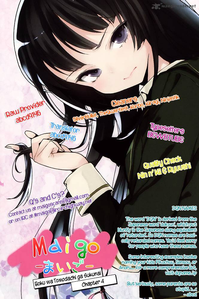 Boku Wa Tomodachi Ga Sukunai - Chapter 4