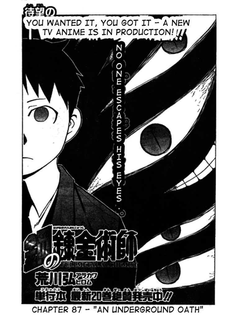 Fullmetal Alchemist - Vol.21 Chapter 87 : An Underground Oath