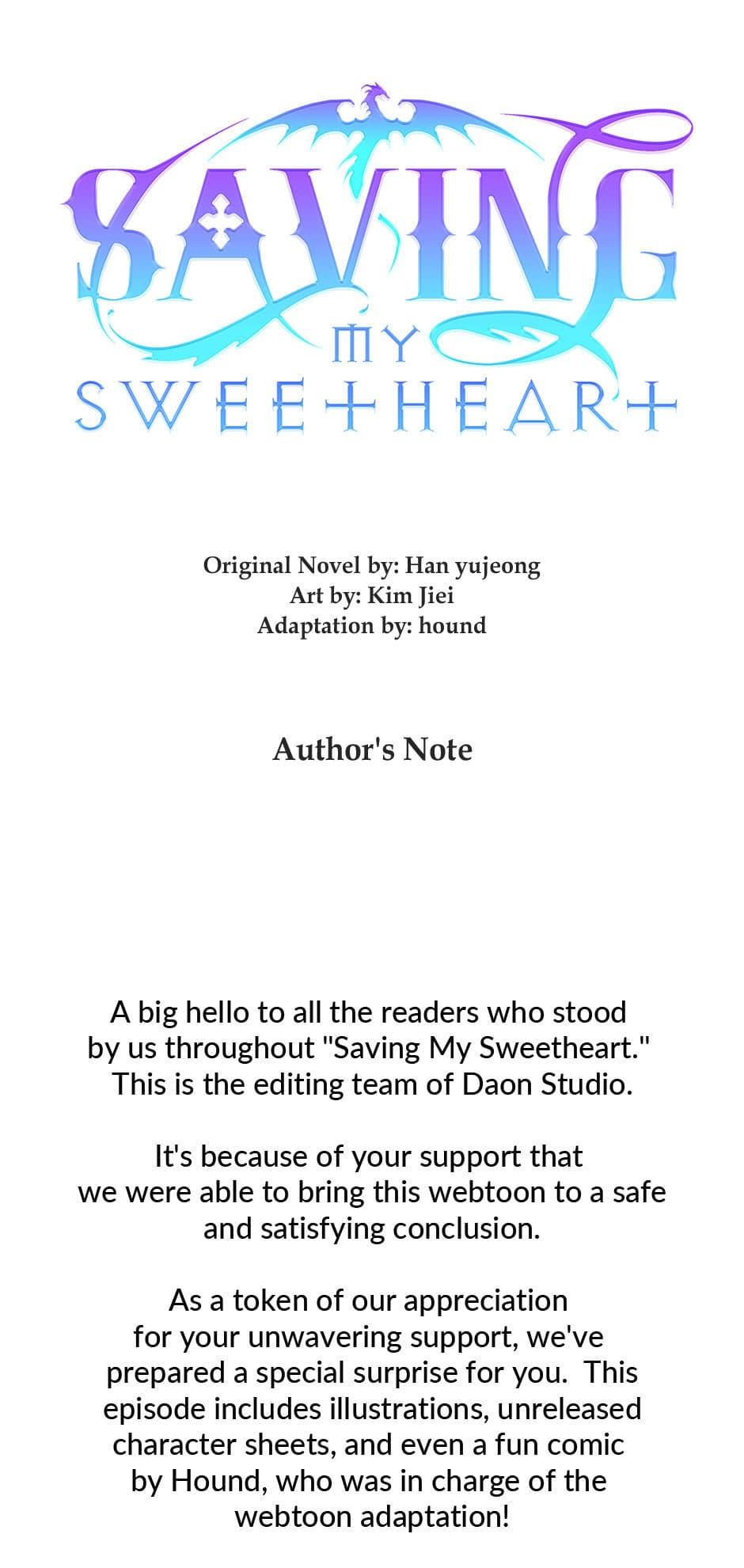 Saving My Sweetheart - Afterword. : Author's Note