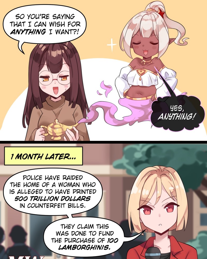 Meme Girls - Chapter 68: The Genie &Amp; 100 Lamborghinis