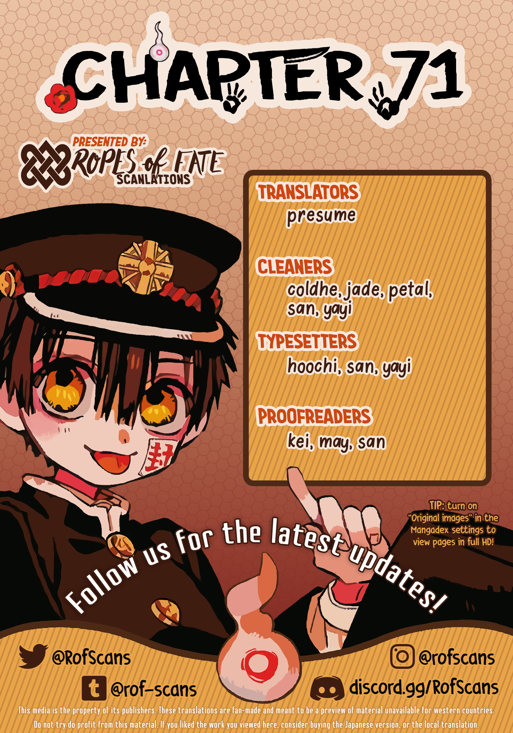 Jibaku Shounen Hanako-Kun - Vol.14 Chapter 71: Severance