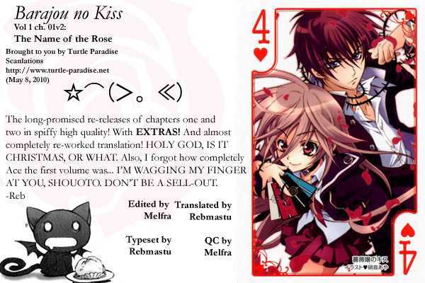 Barajou No Kiss - Vol.1 Chapter 1 : The Name Of The Rose