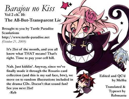 Barajou No Kiss - Vol.2 Chapter 10 : The All-But-Transparent Lie