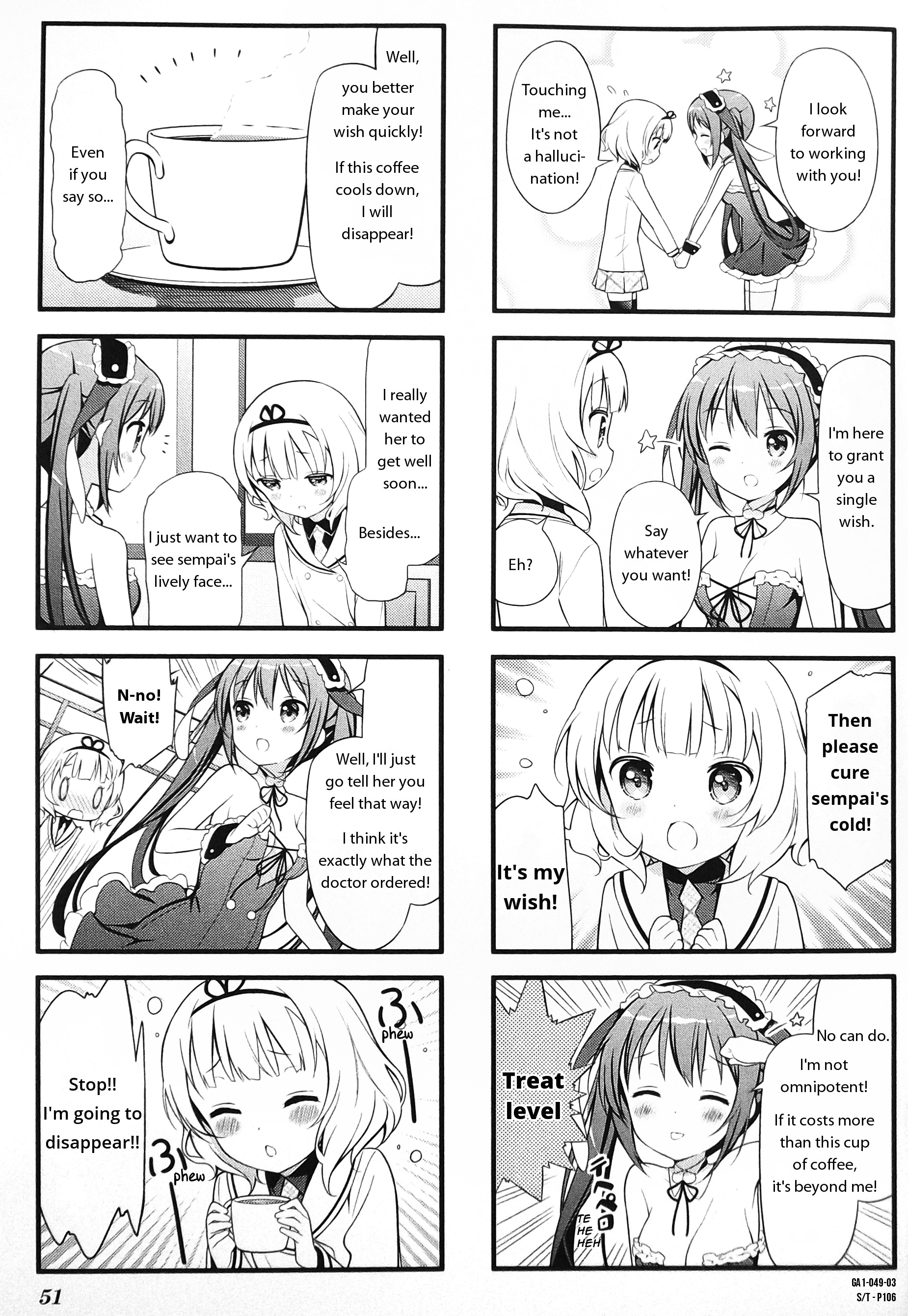 Gochuumon Wa Usagi Desu Ka? Anthology Comic - Vol.1 Chapter 7 : Is Your Wish Rize-Sempai? [By: Moriki Takeshi]