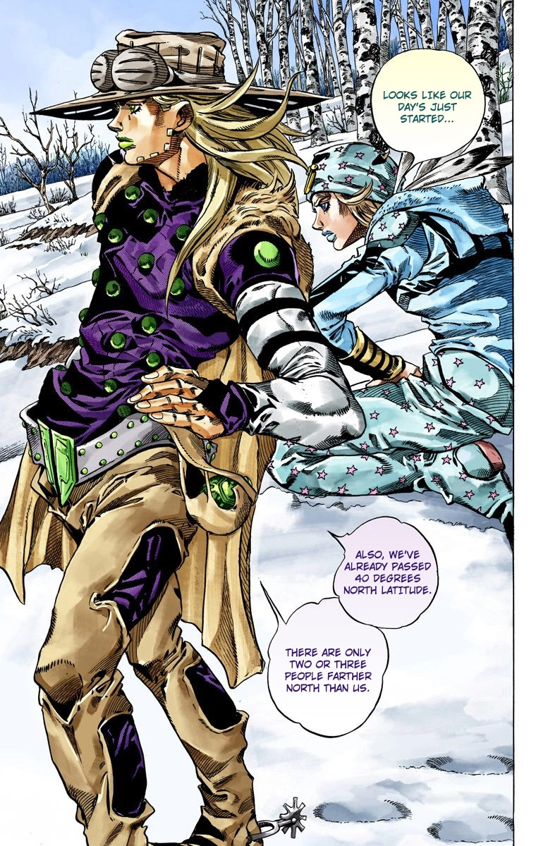 Jojo's Bizarre Adventure Part 7 - Steel Ball Run - Vol.11 Chapter 45: The Promised Land- Sugar Mountain Part 1