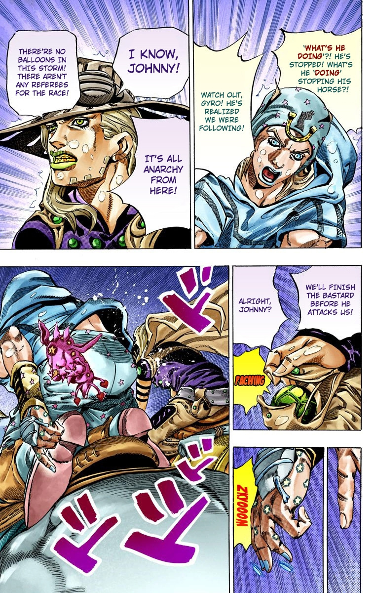 Jojo's Bizarre Adventure Part 7 - Steel Ball Run - Vol.9 Chapter 38: Catch The Rainbow (On That Stormy Night) Part 1