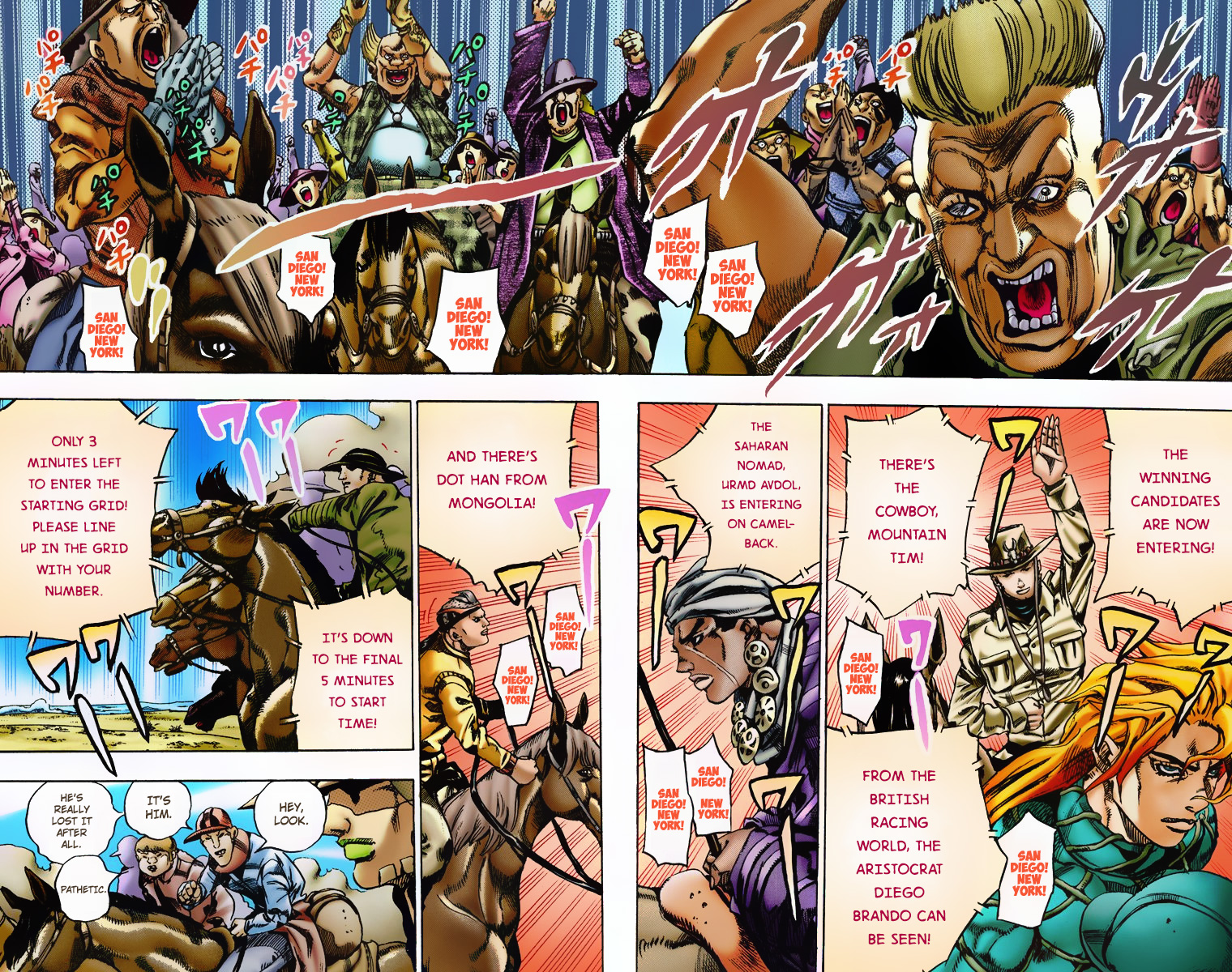 Jojo's Bizarre Adventure Part 7 - Steel Ball Run - Vol.1 Chapter 4: September 25 1890 - 3 Hours To Start