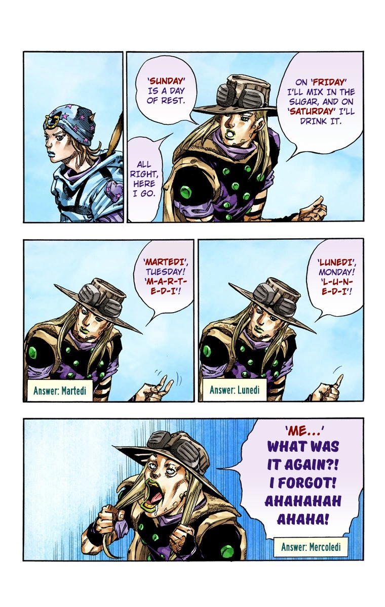 Jojo's Bizarre Adventure Part 7 - Steel Ball Run - Vol.16 Chapter 63: 7 Days In A Week