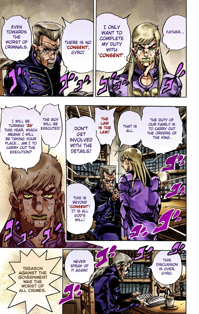 Jojo's Bizarre Adventure Part 7 - Steel Ball Run - Vol.4 Chapter 21: The Duty Of Gyro Zeppeli Part 2