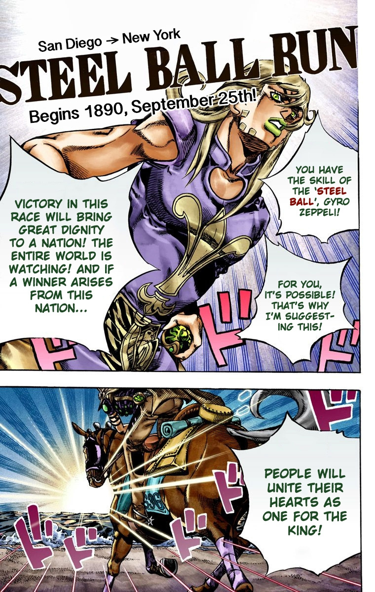 Jojo's Bizarre Adventure Part 7 - Steel Ball Run - Vol.4 Chapter 21: The Duty Of Gyro Zeppeli Part 2