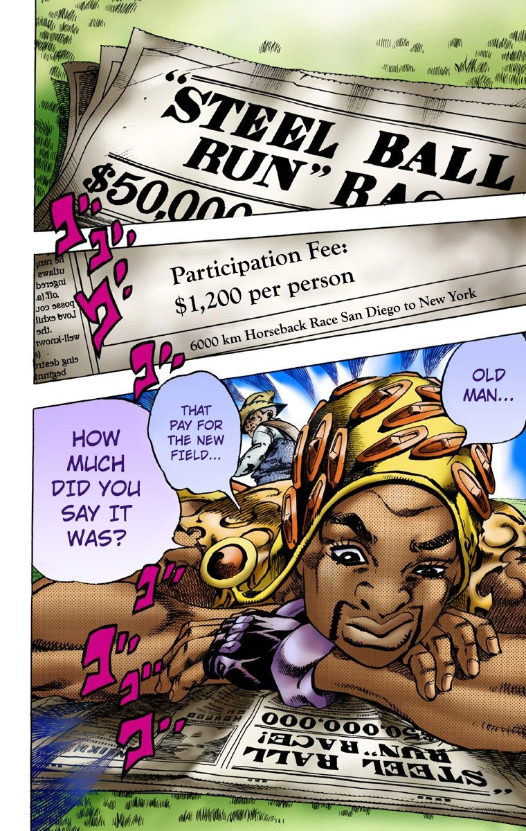 Jojo's Bizarre Adventure Part 7 - Steel Ball Run - Vol.1 Chapter 2: Gyro Zeppeli