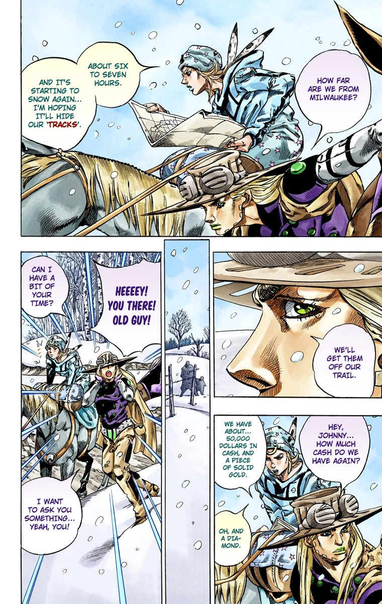 Jojo's Bizarre Adventure Part 7 - Steel Ball Run - Vol.12 Chapter 46: The Promised Land- Sugar Mountain Part 2