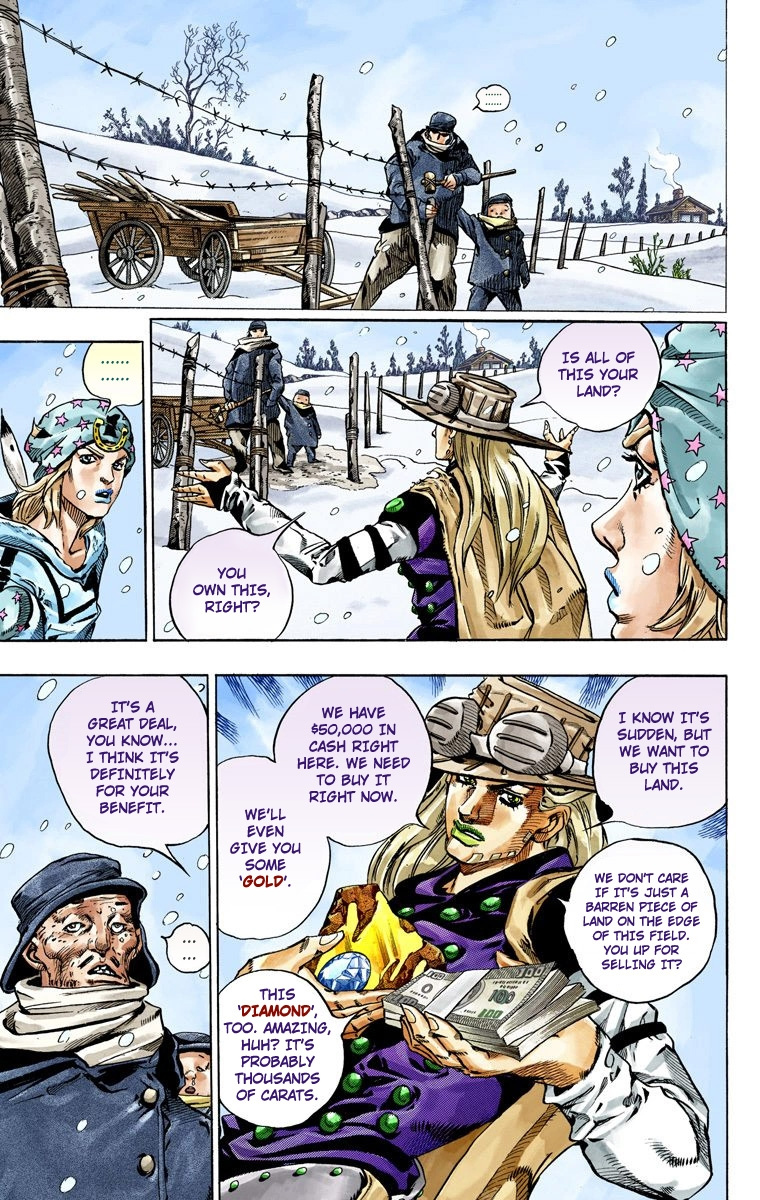 Jojo's Bizarre Adventure Part 7 - Steel Ball Run - Vol.12 Chapter 46: The Promised Land- Sugar Mountain Part 2