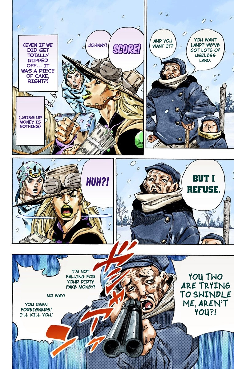 Jojo's Bizarre Adventure Part 7 - Steel Ball Run - Vol.12 Chapter 46: The Promised Land- Sugar Mountain Part 2