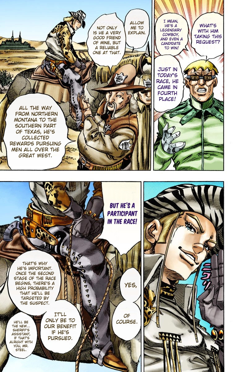 Jojo's Bizarre Adventure Part 7 - Steel Ball Run - Vol.3 Chapter 13: The Sheriff's Request To Mountain Tim