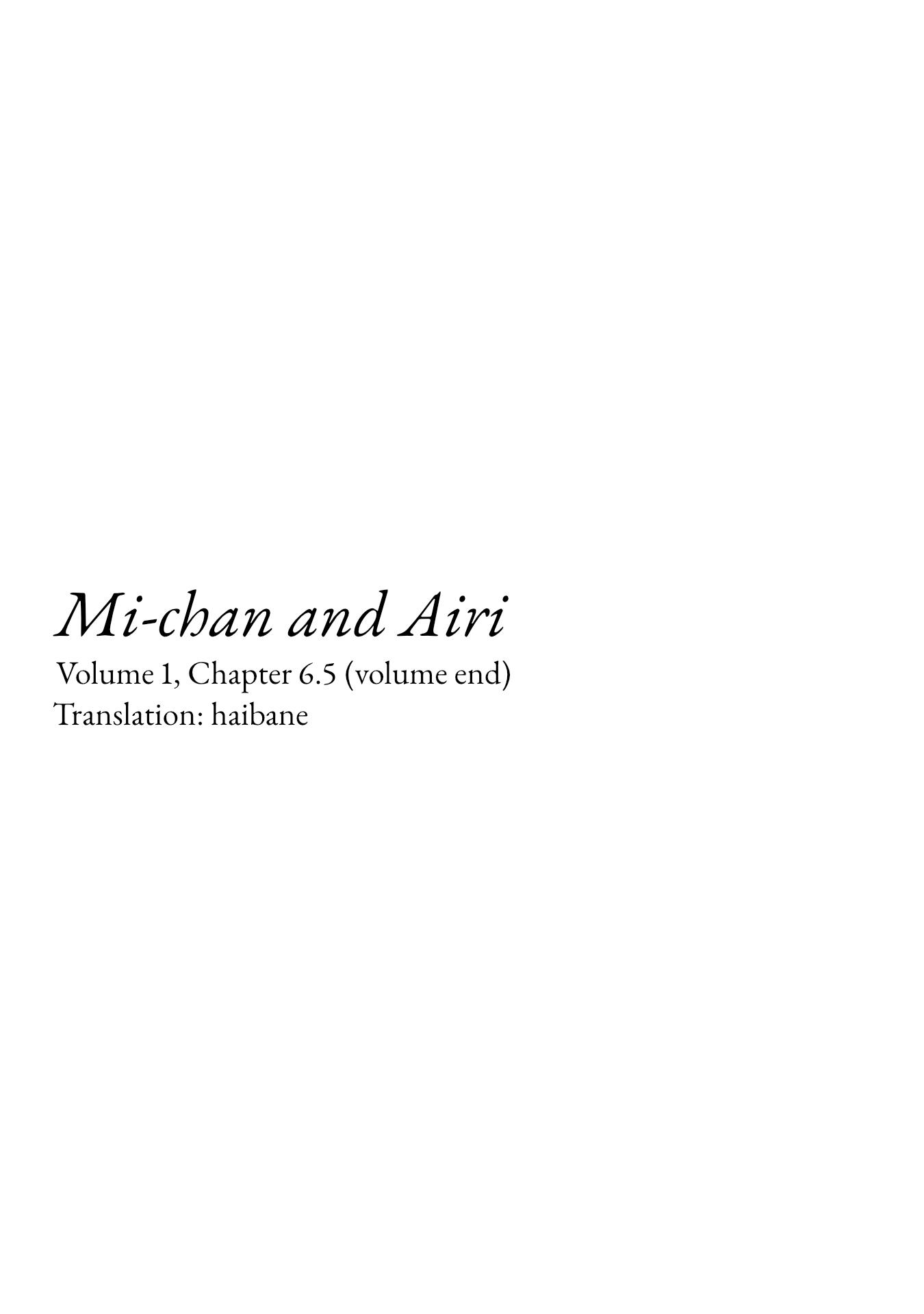 Mi-Chan To Airi - Vol.1 Chapter 6.5: Today's Hairdo