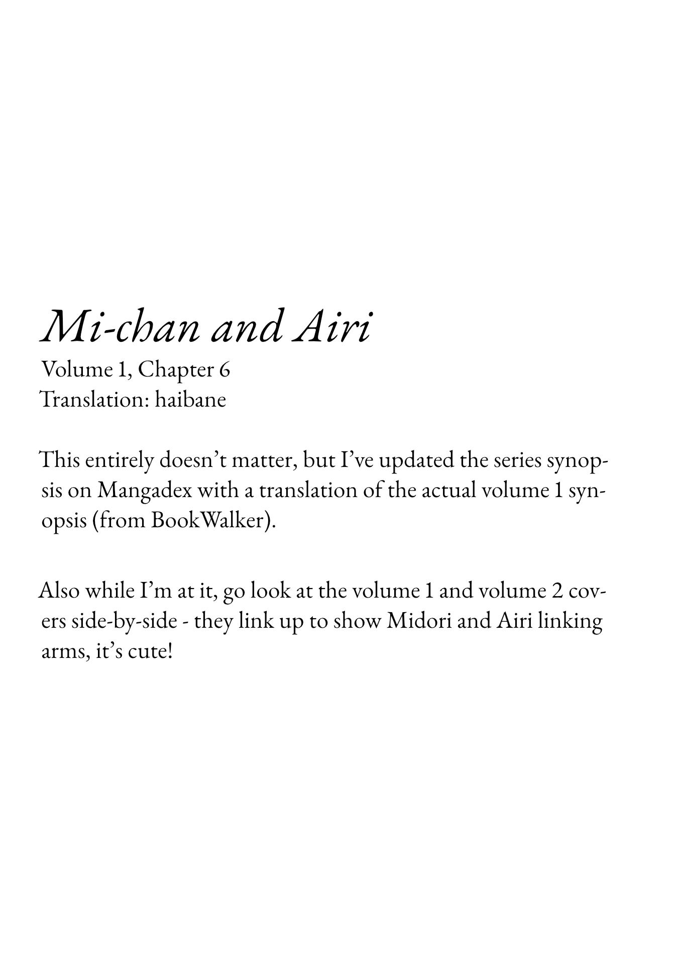 Mi-Chan To Airi - Vol.1 Chapter 6: Day 6