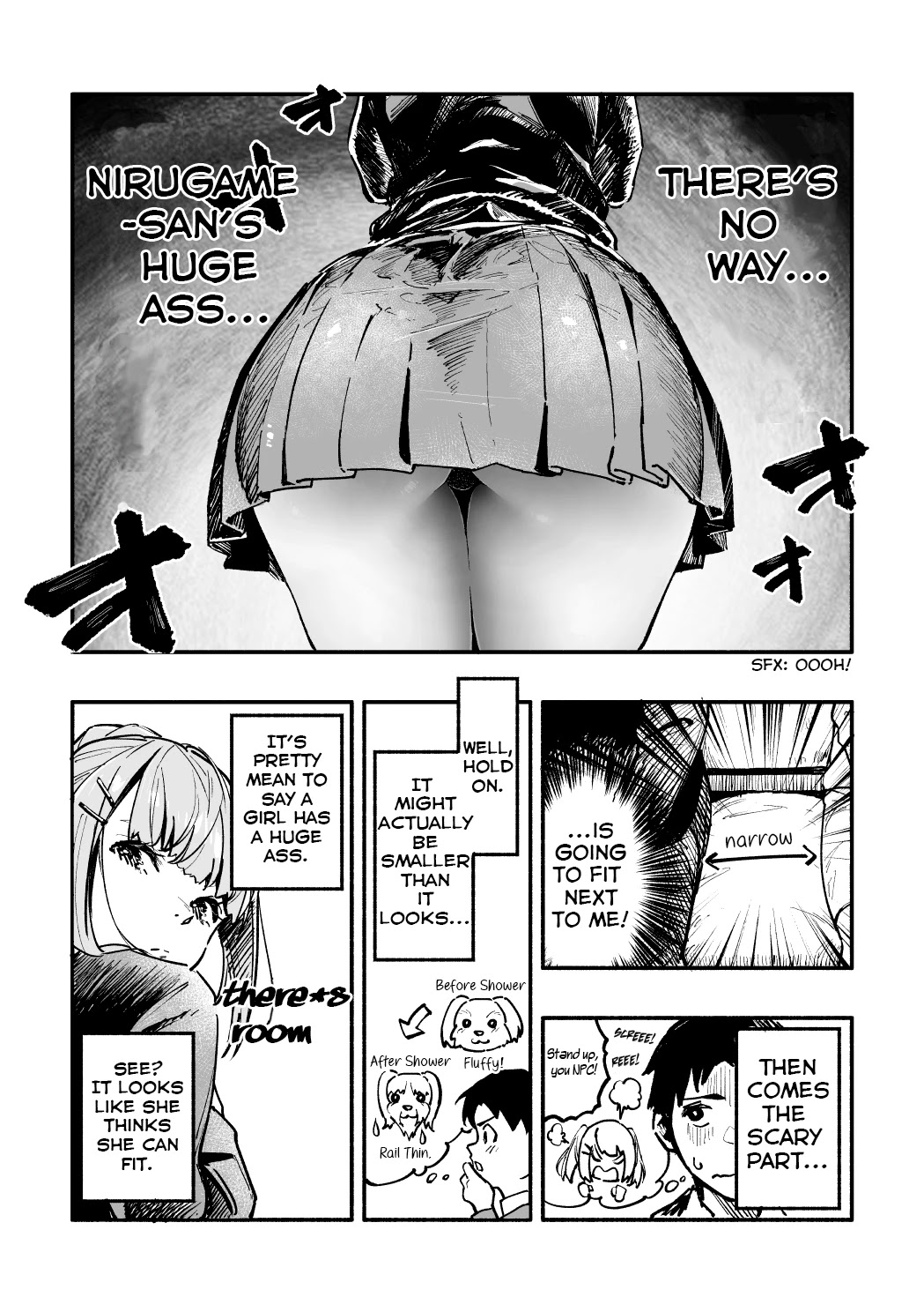 Nirugame-Chan With The Huge Ass And Usami-Kun - Chapter 1: A Story Of A Girl With A Huge Ass Failing To Sit Down