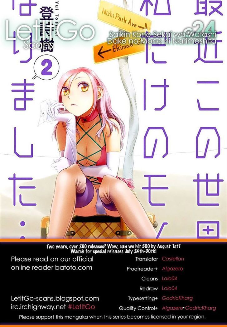 Saikin Kono Sekai Wa Watashi Dake No Mono Ni Narimashita...... - Vol.2 Chapter 24