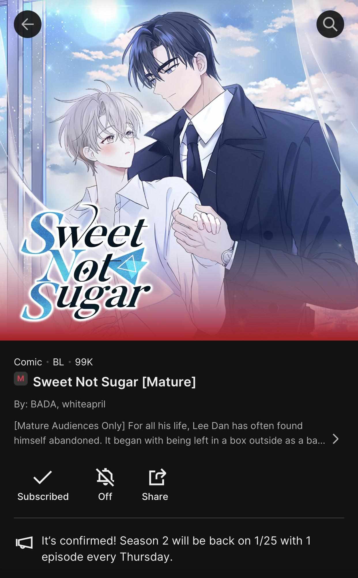 Sweet Not Sugar - Notice. : Season 2 Release Date