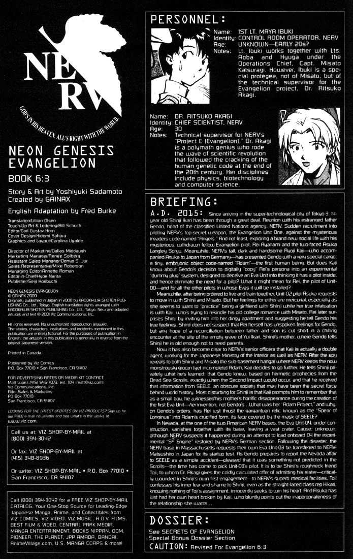 Neon Genesis Evangelion - Vol.6 Chapter 37 : 37 - The Gift & 38 - Ambush