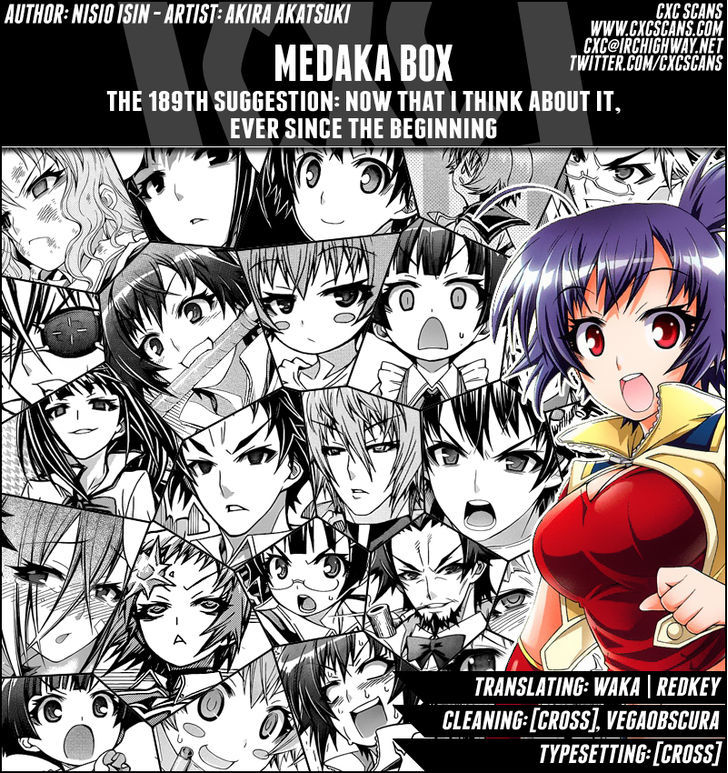 Medaka Box - Vol.22 Chapter 189 : Now That I Think About It, Ever Since The Beginning