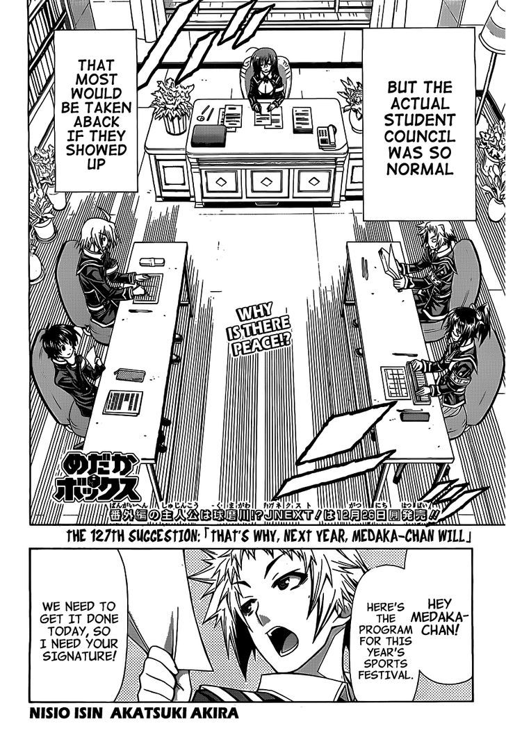 Medaka Box - Vol.15 Chapter 127 : That S Why, Next Year, Medaka-Chan Will