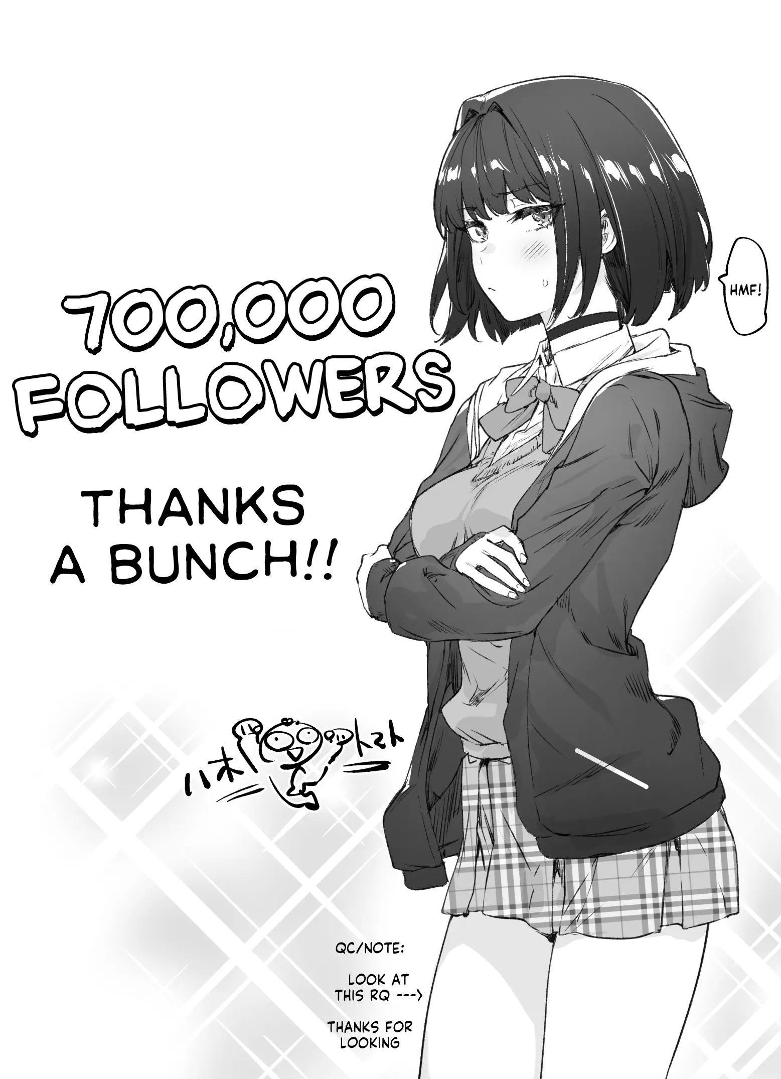 The Tsuntsuntsuntsuntsuntsun Tsuntsuntsuntsuntsundere Girl Getting Less And Less Tsun Day By Day - Vol.1 Chapter 8.5: 700000 Follower Thank You Notice