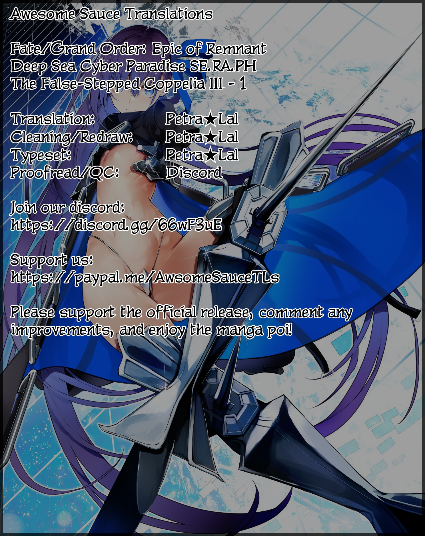 Fate/Grand Order -Epic Of Remnant- Deep Sea Cyber-Paradise Se.ra.ph - Chapter 10.1: The False-Stepped Coppélia Iii - 1