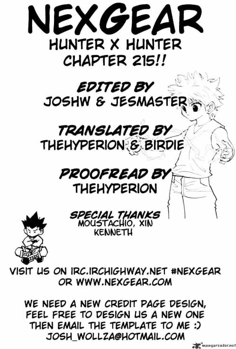 Hunter X Hunter - Chapter 215 : Dyine Wish