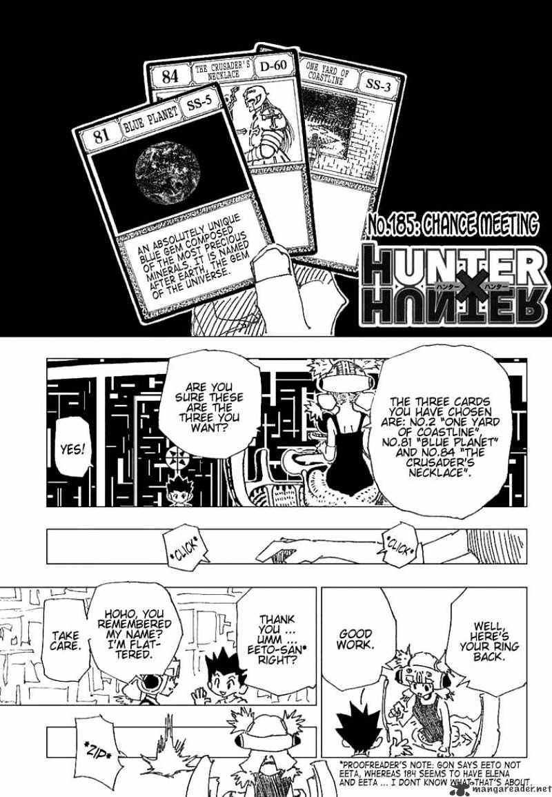 Hunter X Hunter - Chapter 185 : Change Meeting