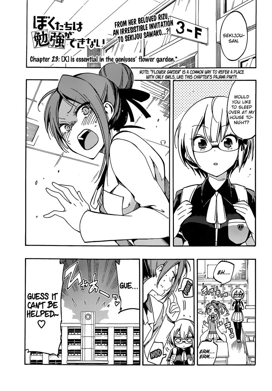 Bokutachi Wa Benkyou Ga Dekinai - Chapter 23 : [X] Is Essential In The Geniuses’ Flower Garden.