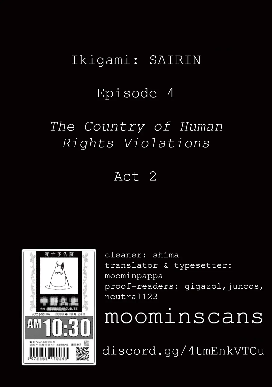 Ikigami Sairin - Vol.2 Chapter 4.2: The Country Of Human Rights Violations