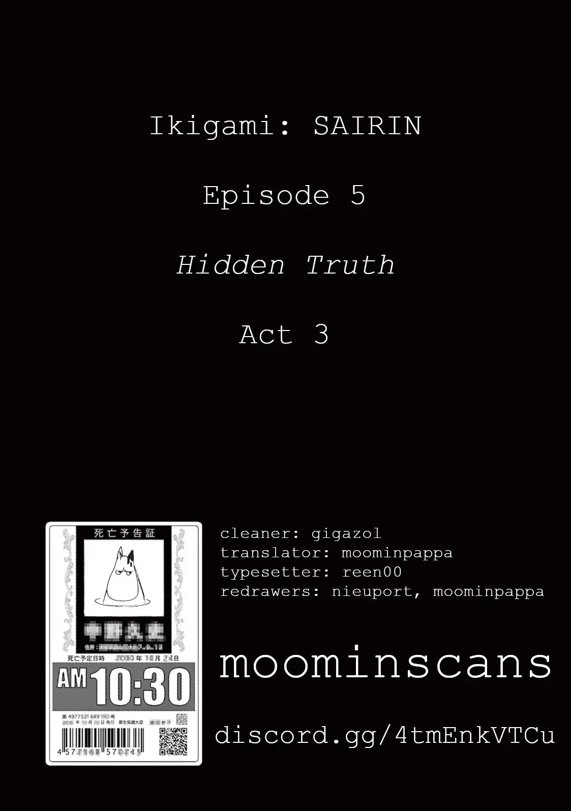 Ikigami Sairin - Vol.3 Chapter 5.3: Hidden Truth - Act 3