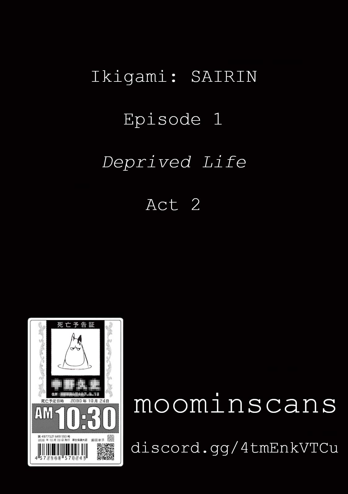 Ikigami Sairin - Vol.1 Chapter 1: A Deprived Life - Act Ii