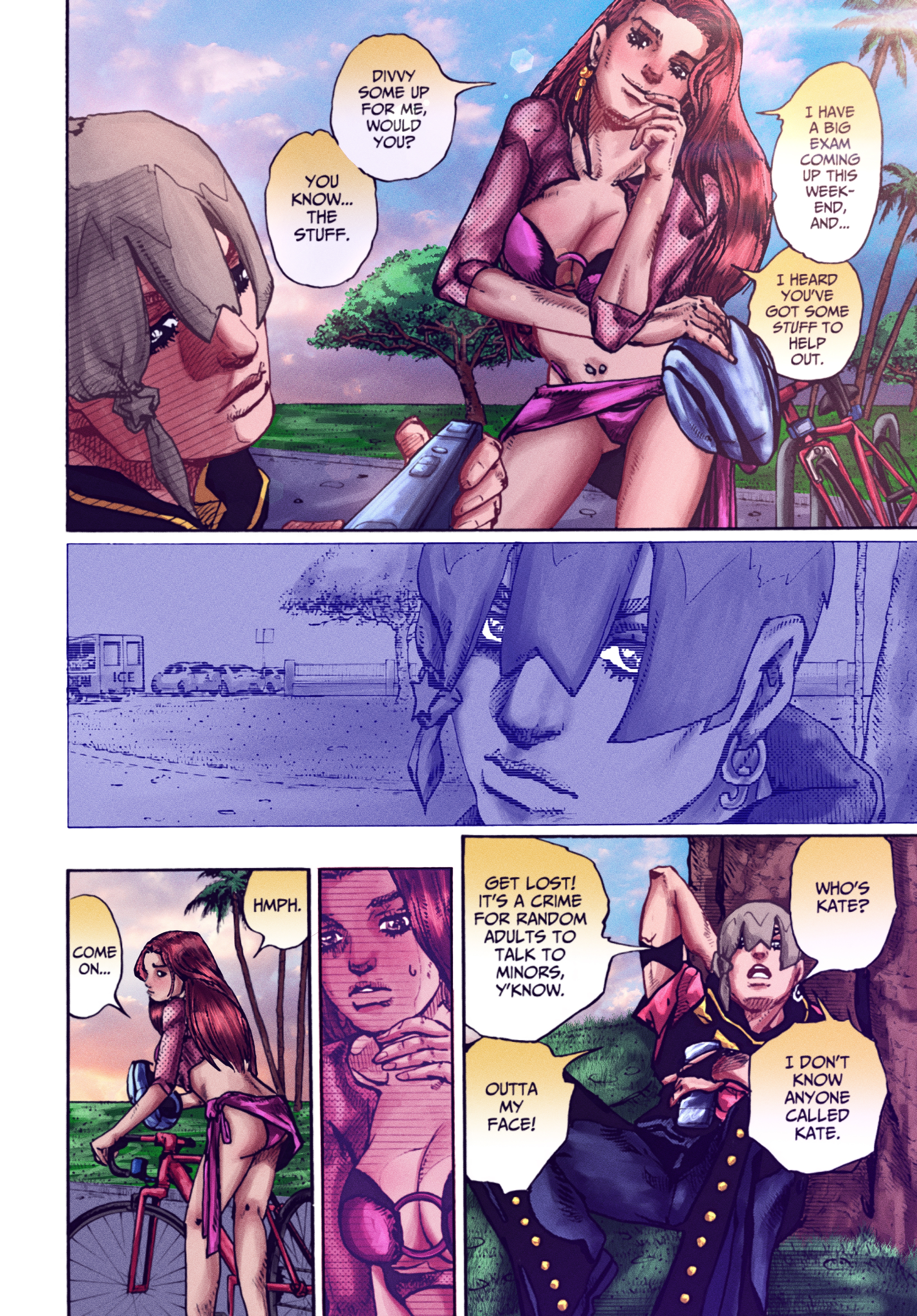 Jojo's Bizarre Adventure Part 9 - The Jojolands (Fan-Colored) - Chapter 2: The Japanese Person On Hawai’i Island